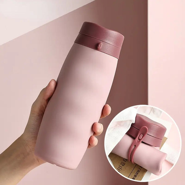 600ml Foldable Water Bottles Soft Flask Sports Drinking Water